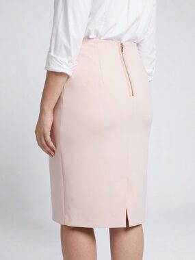 Tailored Blush Pencil Skirt with Back Zip